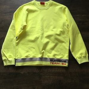 Neon green Supreme crew neck sweater